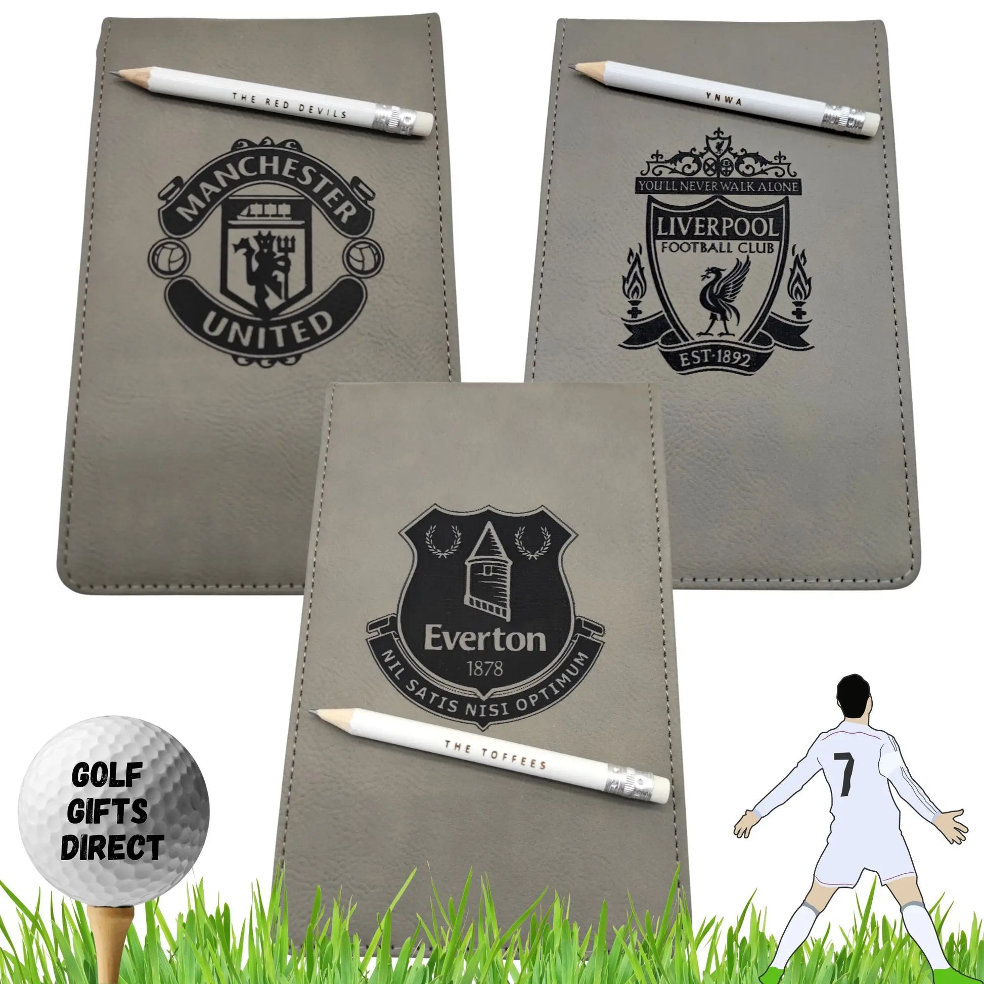 Football Team Scorecard Holders Golf with Matching Pencil