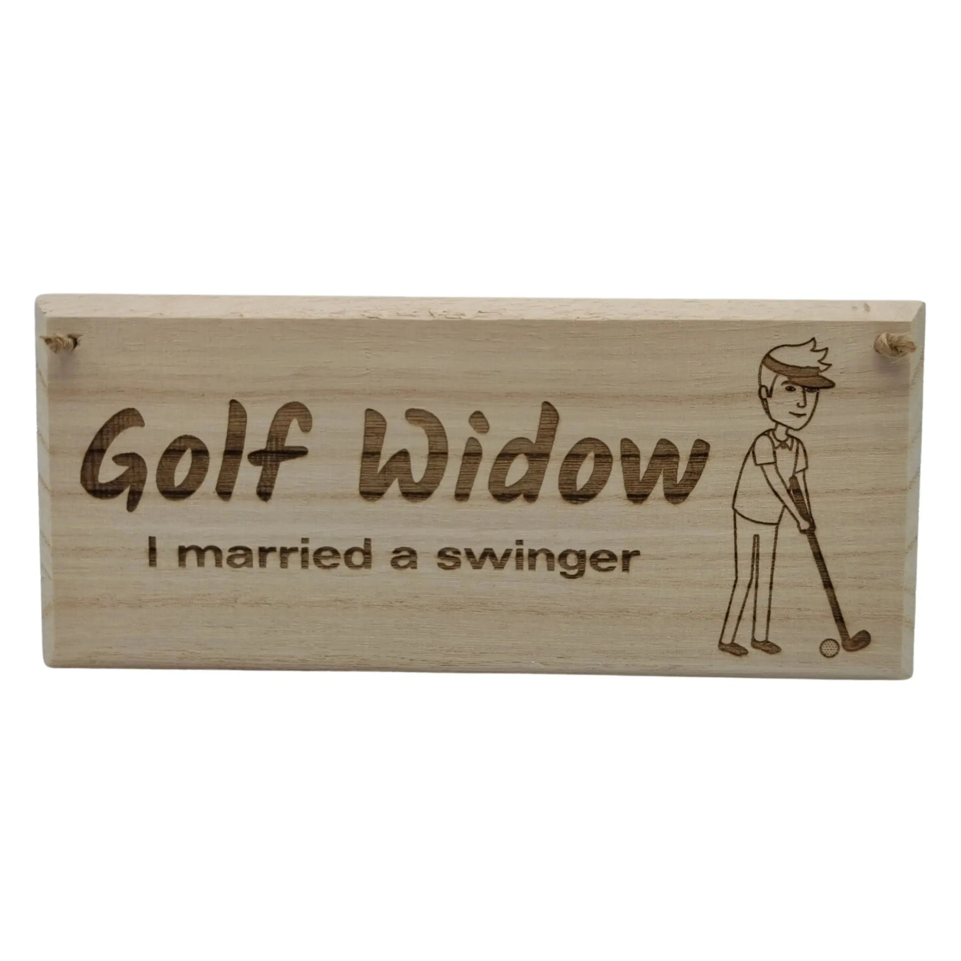 Wooden Golf Hanging Sign | I Married A Swinger