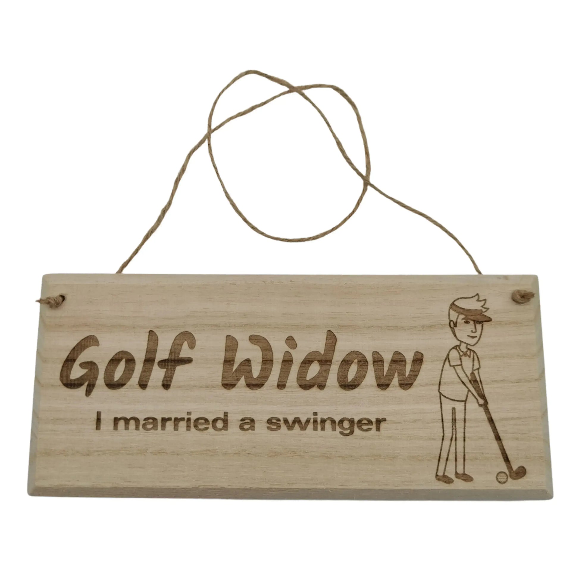 Wooden Golf Hanging Sign | I Married A Swinger