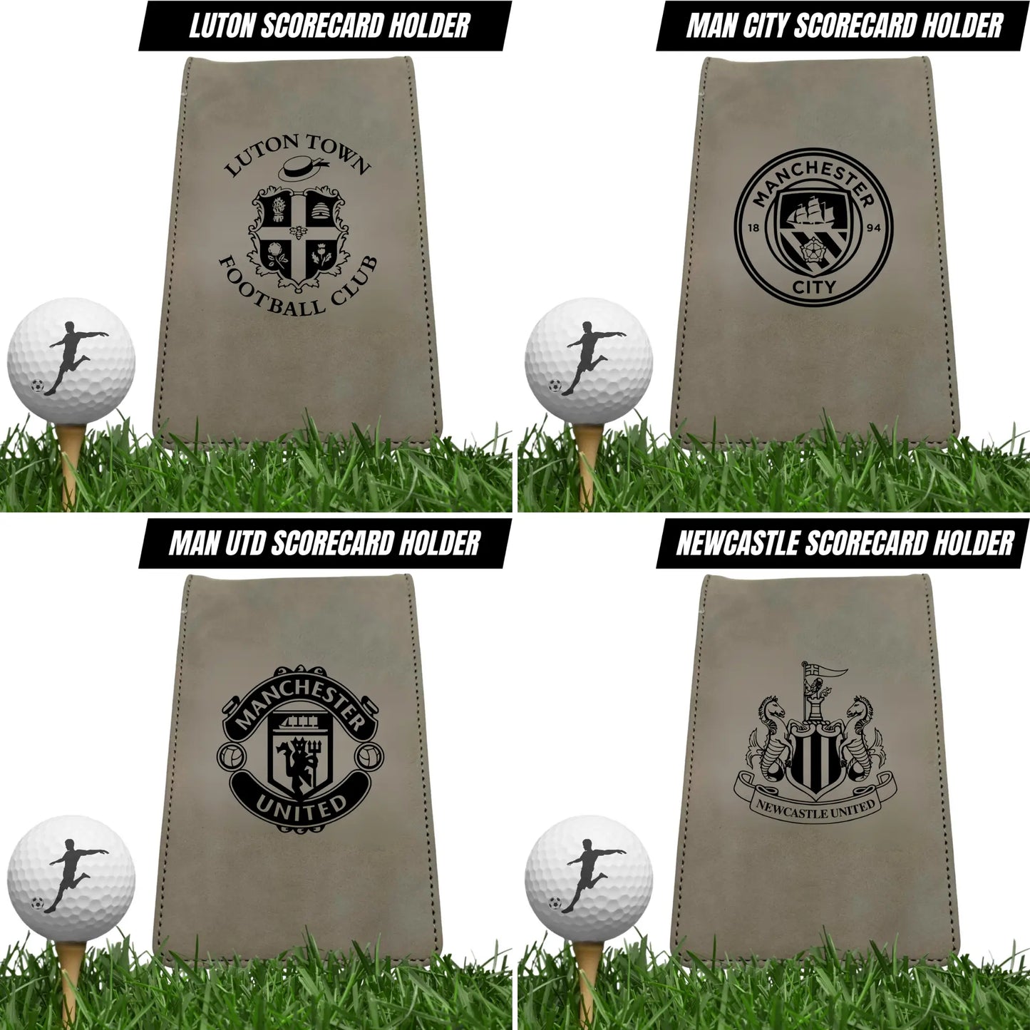 Football Team Scorecard Holders Golf with Matching Pencil