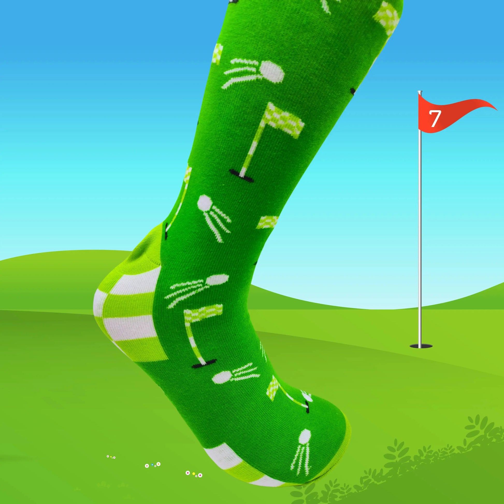 Golf Socks for Men | Play Golf Watch Golf | Green Fairway Edition - Golf Guy Gifts