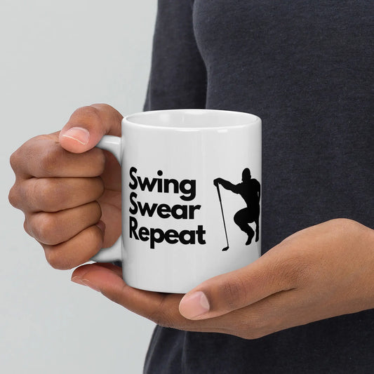 Novelty Golf Mug - Swing Swear Repeat - 11oz