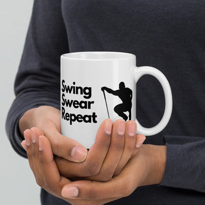 Novelty Golf Mug - Swing Swear Repeat - 11oz