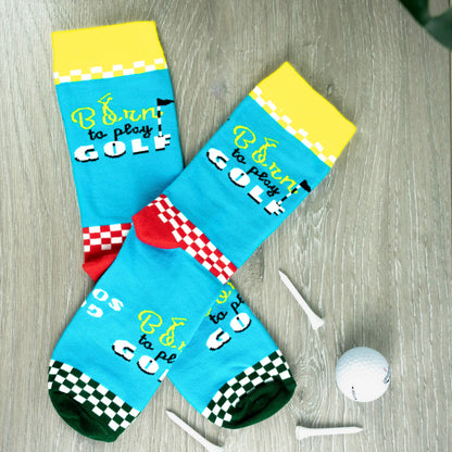 Golf Socks for Men | Born To Play Golf | My Lucky Golf Socks | Multicolour - Golf Gifts Direct