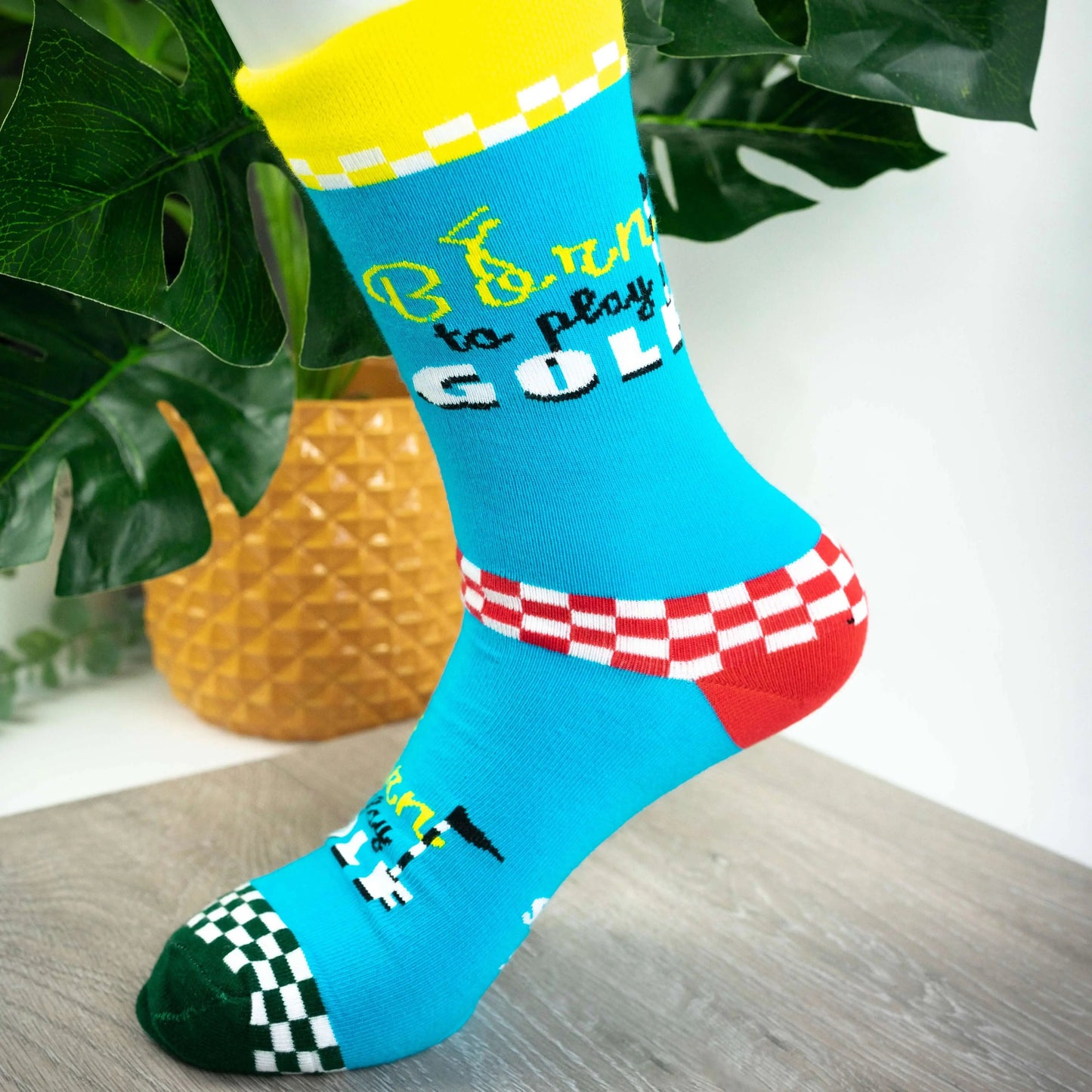 Golf Socks for Men | Born To Play Golf | My Lucky Golf Socks | Multicolour - Golf Gifts Direct