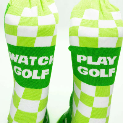 Golf Socks for Men | Play Golf Watch Golf | Green Fairway Edition - Golf Gifts Direct