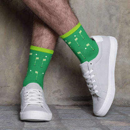 Golf Socks for Men | Play Golf Watch Golf | Green Fairway Edition - Golf Guy Gifts